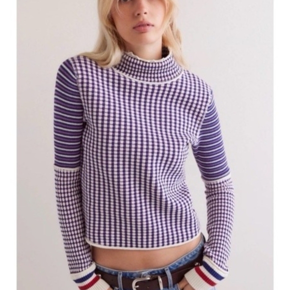 We The Free Sweaters - We The Free People Gamer Cuff Sweater Cropped Purple
